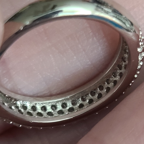 925 Stunning CZ Ring And Band Pave Wedding Engagement Sz 5 6 7 New SPARKLY - Picture 14 of 17